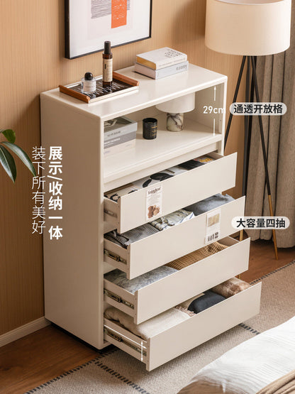 铁艺斗柜现代简约斗橱卧室白色磁吸边柜金属储物柜