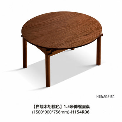 实木折叠餐桌黑胡桃木小户型简约饭桌吃饭可伸缩桌子
