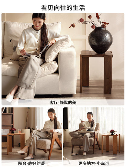 实木边几客厅现代简约方几黑胡桃木角几小户型板凳