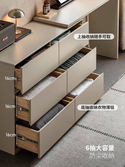 多功能斗柜一体梳妆台现代轻奢化妆桌卧室L型转角化妆台