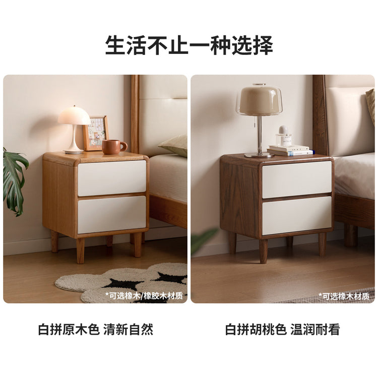 实木床头柜现代简约樱桃木储物柜卧室两抽收纳柜子