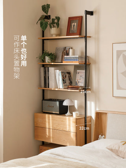 实木壁挂书架工业风书房多层置物架手办展示架收纳架