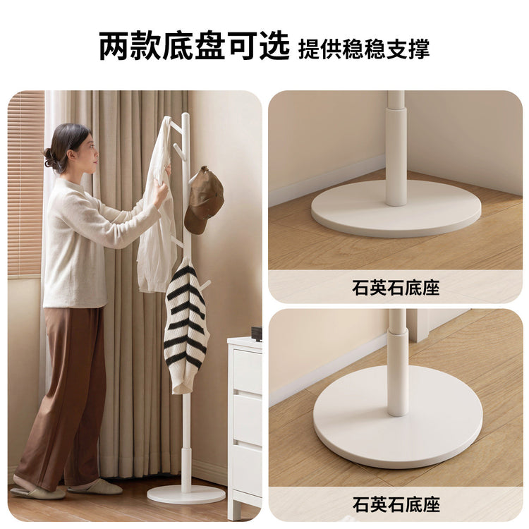 实木挂衣架现代简约衣帽架卧室白色衣架入户置物架