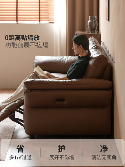 功能意式轻奢真皮沙发客厅电动零靠墙直排沙发