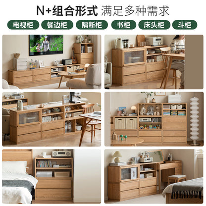 实木电视柜客厅小户型自由组合书柜小现代简约落地储物柜