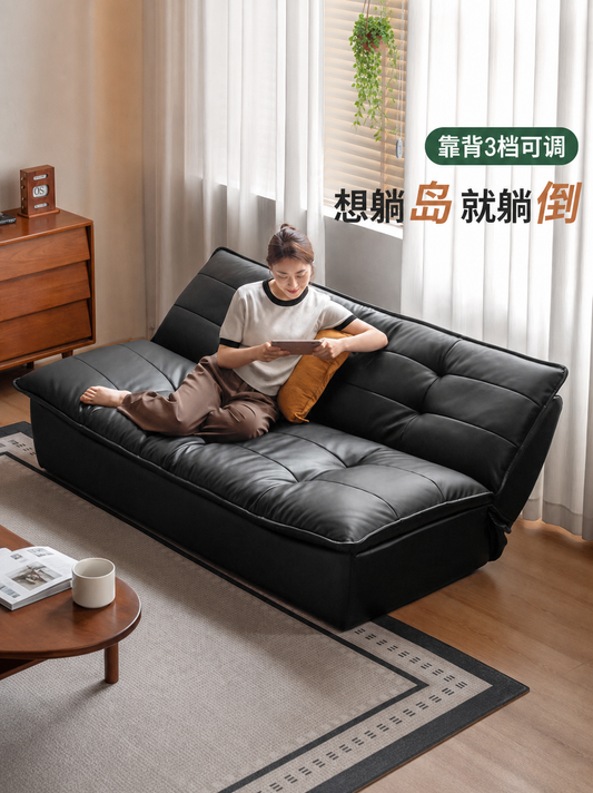 布艺沙发床客厅现代简约坐卧两用沙发小户型黑色折叠床