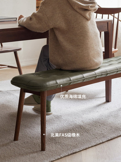 软包长简约实木长凳真皮条凳凳子床尾凳换鞋凳