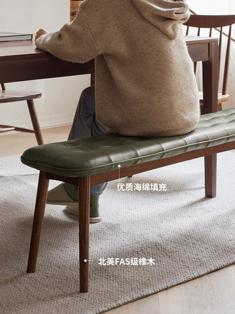 软包长简约实木长凳真皮条凳凳子床尾凳换鞋凳