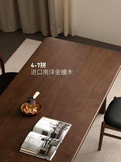 实木长餐桌餐厅厚面原木大板桌胡桃色桌子茶桌工作台