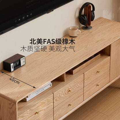 实木卧室电视柜北欧小户型客厅高储物柜现代简约橡木地柜