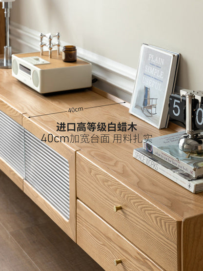 实木电视柜北欧白蜡木储物柜小户型墙柜现代客厅原木家具