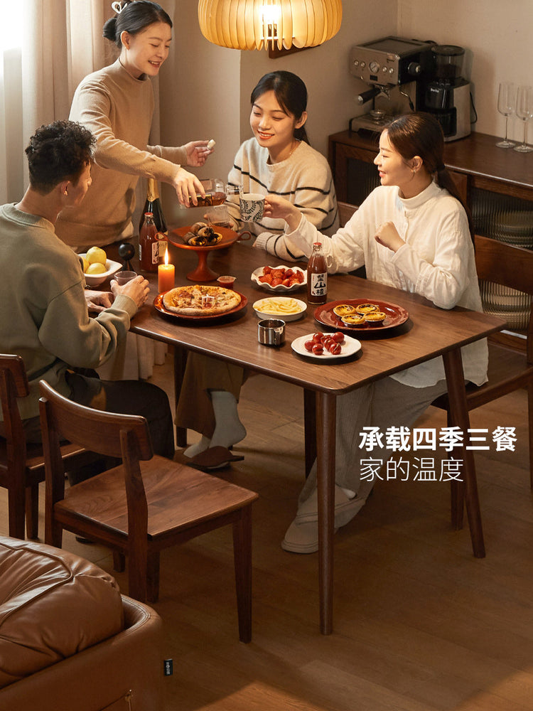 实木餐桌椅现代简约饭桌北美黑胡桃木桌子书桌办公桌