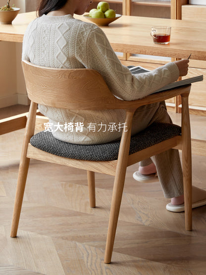 实木餐椅水曲柳广岛椅休闲扶手椅书桌椅子北欧书房书椅