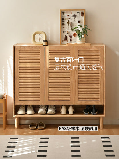 实木鞋柜客厅现代简约橡木收纳储物柜门口入户玄关柜