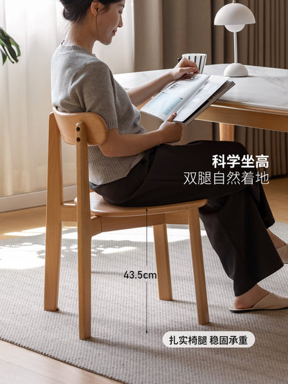 实木餐椅现代简约餐桌椅原木靠背椅橡木休闲椅书桌椅
