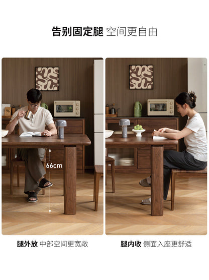 实木餐桌黑胡桃木餐厅吃饭桌简约现代原木黑标办公桌
