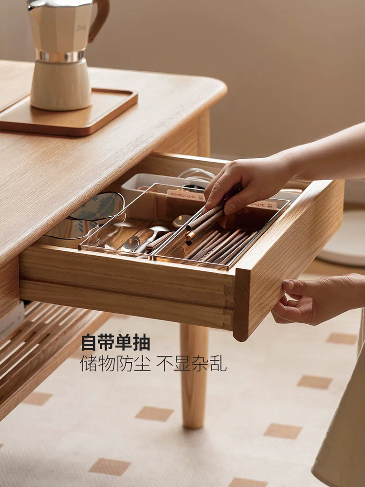 实木高茶几客厅高款茶桌日式原木小茶台简约双层餐桌
