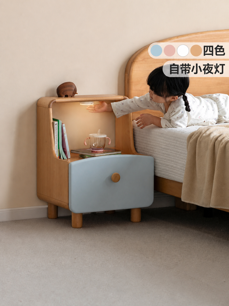 实木床头柜简约现代原木小柜子储物柜儿童卧室床边收纳柜