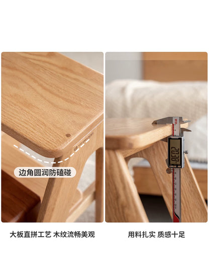 实木梯凳踏脚凳餐厅橡木吧台椅厨房凳高凳子餐凳