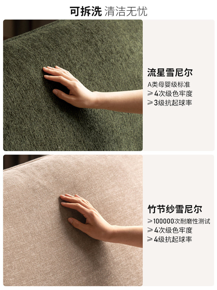 实木客厅意式轻奢歌德三人位布艺沙发黑胡桃沙发