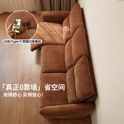功能客厅雪尼尔布艺沙发现代简约零靠墙电动沙发