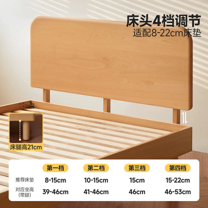 【7天预售】实木儿童床蒙氏可调节地台床儿童房榻榻米带护栏单人床