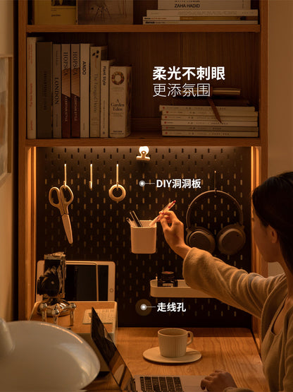 实木书桌书柜一体现代简约洞洞板办公桌书房橡木桌子