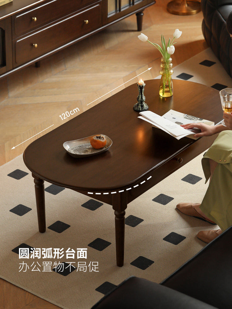 实木客厅美式复古电视柜茶几组合小户型中古茶台