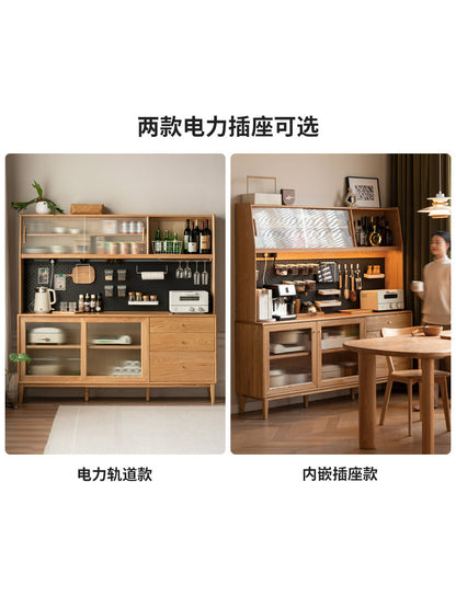 北欧实木餐边柜一体高柜现代简约储物柜橡木茶水柜