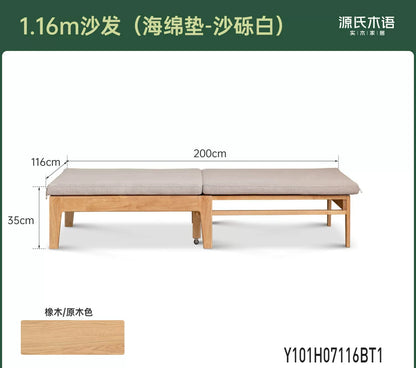 全实木折叠沙发床单人床客厅小户型橡木两用可伸缩沙发