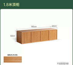 Solid wood bedroom wardrobe, vintage style cherry wood closet with integrated molding, large storage cabinet