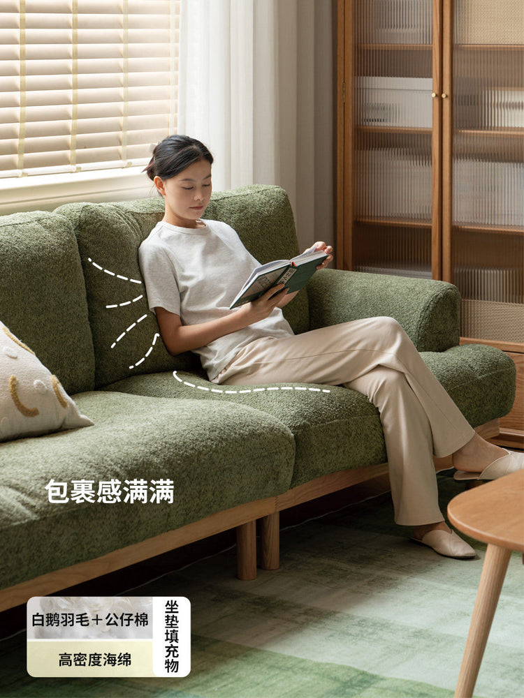 实木客厅布艺沙发小户型北欧现代简约直排沙发四人位
