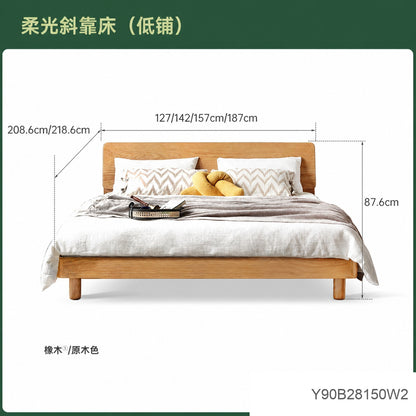 全实木床现代简约橡木双人大床北欧小户型卧室家具单人床