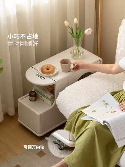 全实木边几法式奶油风沙发边柜侧边柜客厅白色边桌可移动