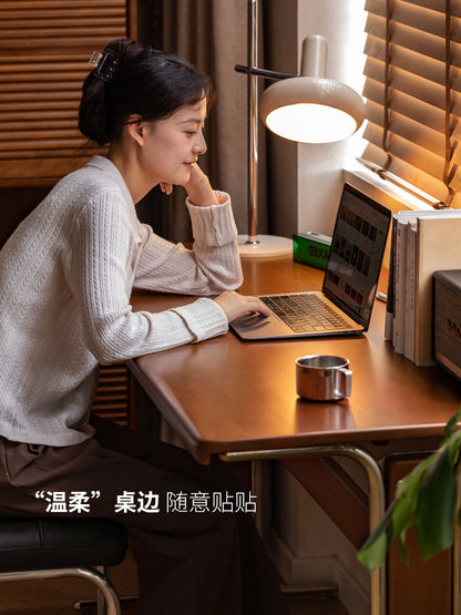 实木书桌书房复古长方形办公桌写字桌中古靠墙学习桌