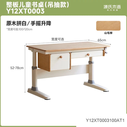 实木儿童学习桌升降桌书桌带护眼灯桌子小学生写字桌