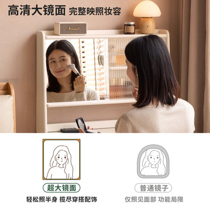 实木化妆桌现代简约梳妆台书桌女生卧室白色化妆台