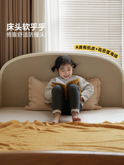 实木儿童半高床小户型多功能储物床带护栏上床下柜组合床