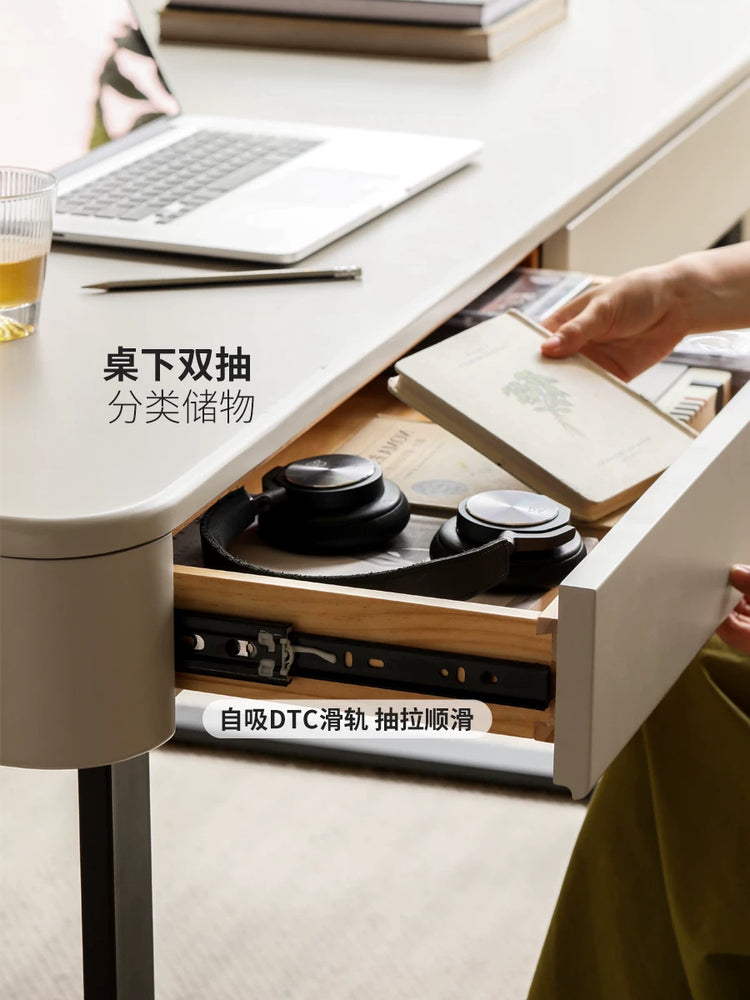 实木书桌现代简约书房办公桌轻奢风学习写字桌电脑桌