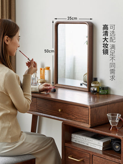 全实木化妆桌小户型梳妆台斗柜一体橡木化妆台梳妆桌卧室
