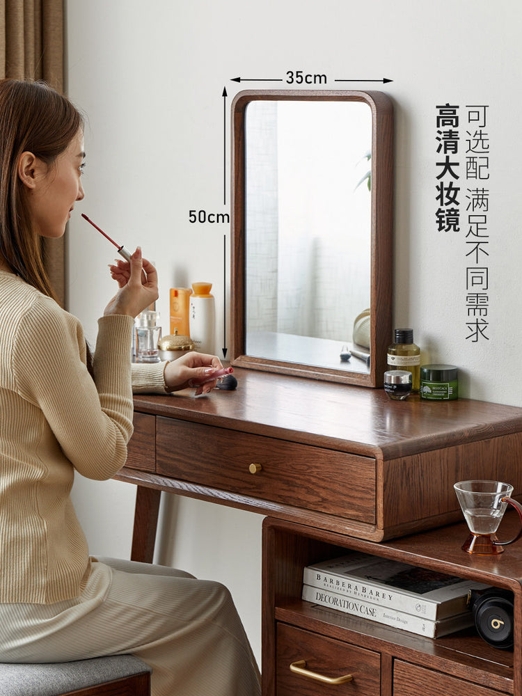 全实木化妆桌小户型梳妆台斗柜一体橡木化妆台梳妆桌卧室