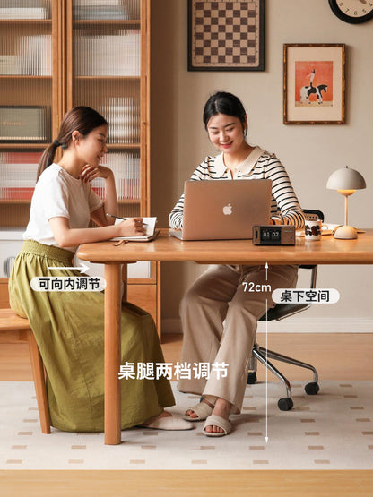实木书桌办公桌大工作台靠墙电脑桌餐桌樱桃木写字桌