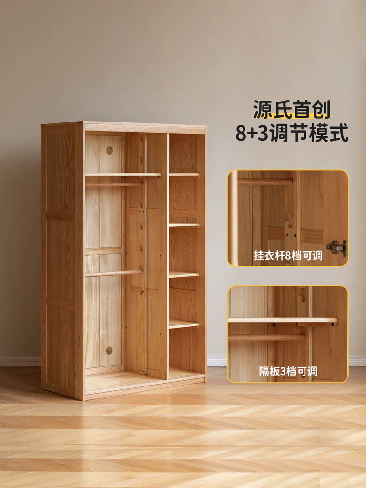 实木儿童衣柜一体带书桌书柜组合小户型男孩女孩衣橱