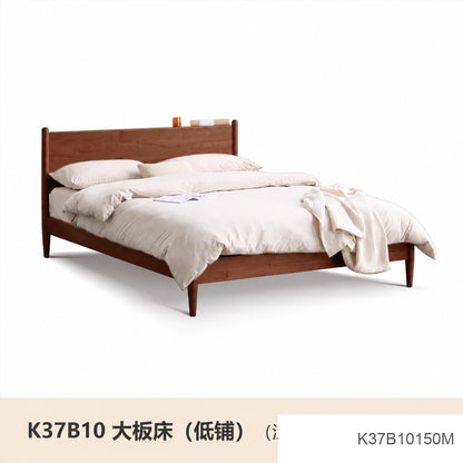 实木床现代简约樱桃木双人床日式卧室床1.5米床复古家具