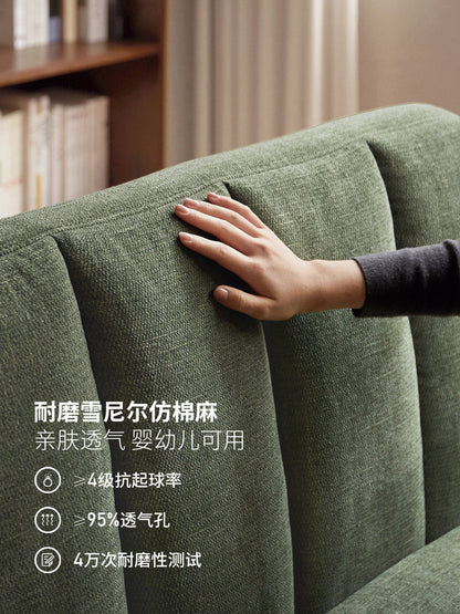实木沙发床客厅现代简约坐卧两用橡木胡桃色折叠沙发