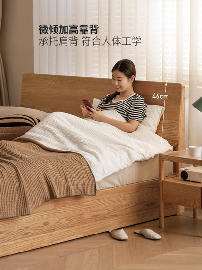 实木床原木气压高箱床现代简约双人床小户型箱体床储物床