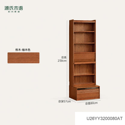 实木书柜书房中古风落地置物柜收纳柜包豪斯展示柜