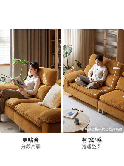 布艺沙发客厅高靠背直排可拆洗灯芯绒高脚沙发