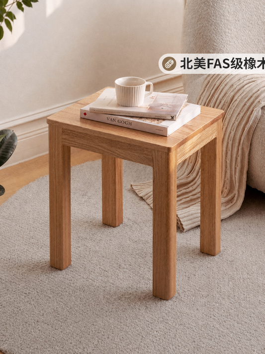 实木凳子北欧简约原木方凳餐厅餐凳换鞋凳橡木化妆凳