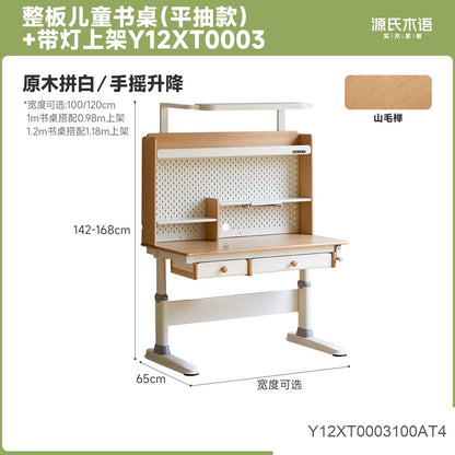 实木儿童学习桌升降桌书桌带护眼灯桌子小学生写字桌